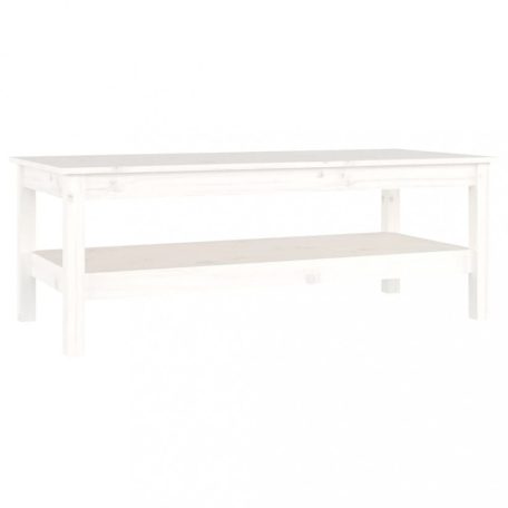 Fehér tömör fenyőfa dohányzóasztal 110x50x40 cm (814275)