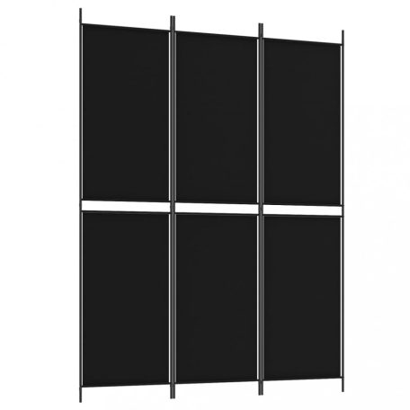 3 paneles fekete szövet térelválasztó 150 x 200 cm (350229)