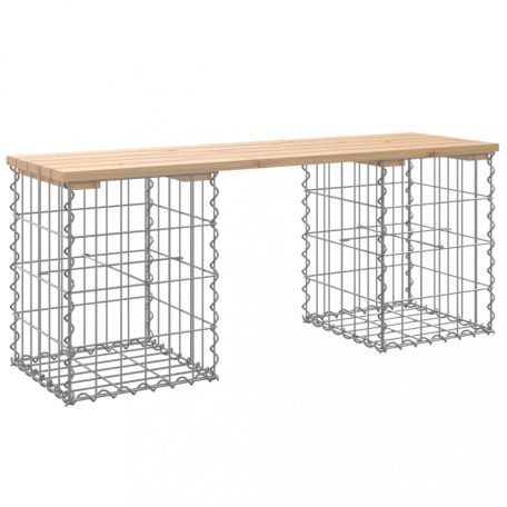 Tömör fenyőfa gabion kerti pad 103x31x42 cm