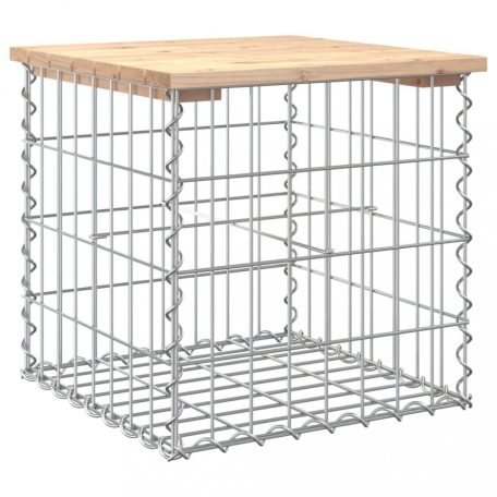 Tömör fenyőfa gabion kerti pad 43x44x42 cm