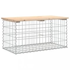 Tömör fenyőfa gabion kerti pad 83x44x42 cm