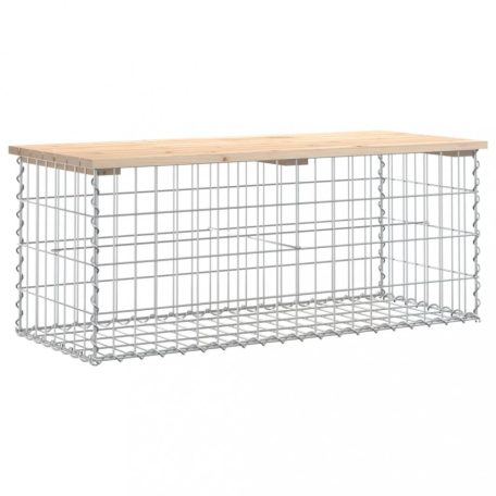 Tömör fenyőfa gabion kerti pad 103x44x42 cm