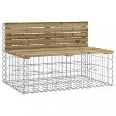 Impregnált fenyőfa gabion kerti pad 103 x 70 x 65 cm