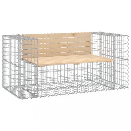 Tömör fenyőfa gabion kerti pad 143x71x65,5 cm