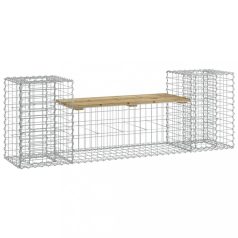 Tömör impregnált fenyőfa gabion kerti pad 183x41x60,5 cm