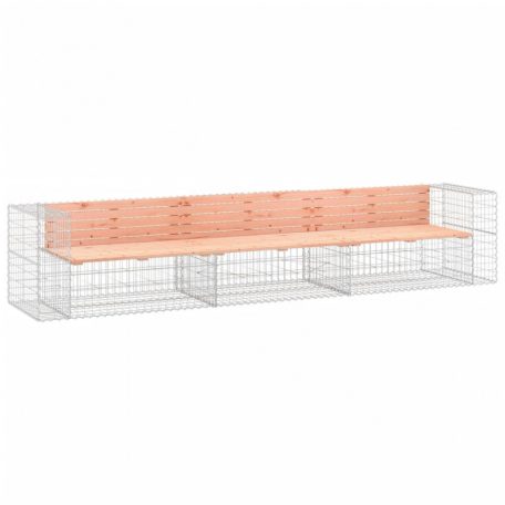 Tömör duglászfenyő gabion kerti pad 347x71x65,5 cm