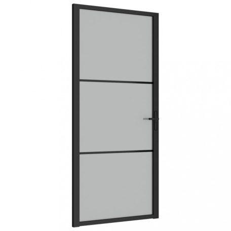 Fekete matt üveg és alumínium beltéri ajtó 93 x 201,5 cm (350554)