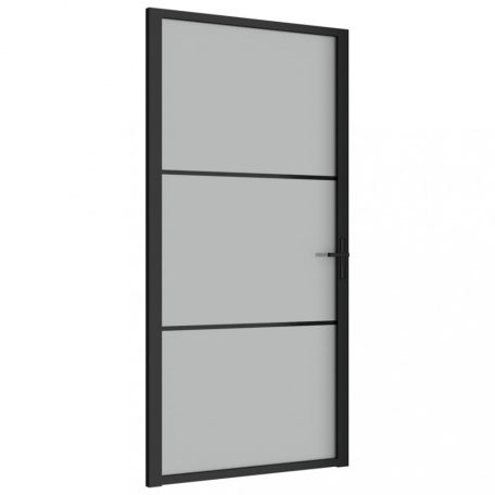Fekete matt üveg és alumínium beltéri ajtó 102,5 x 201,5 cm (350555)