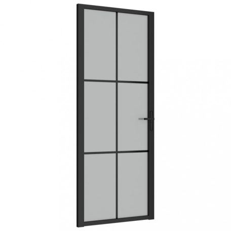 Fekete matt üveg és alumínium beltéri ajtó 83 x 201,5 cm (350557)