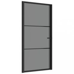   Fekete ESG üveg és alumínium beltéri ajtó 102,5 x 201,5 cm (350563)