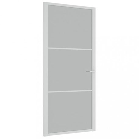 Fehér matt üveg és alumínium beltéri ajtó 93 x 201,5 cm (350578)