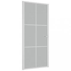   Fehér matt üveg és alumínium beltéri ajtó 93 x 201,5 cm (350582)