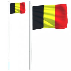 Alumínium belga zászló és rúd 6,23 m (3147087)
