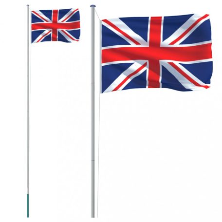 Alumínium brit zászló és rúd 6,23 m (3147110)