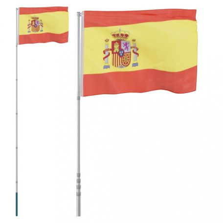 Spanyol alumínium zászló és rúd 5,55 m (3147138)