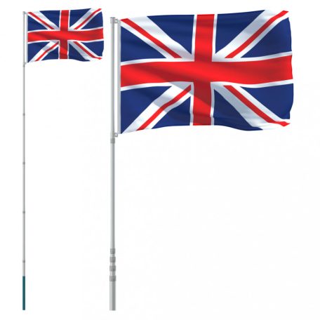Brit alumínium zászló és rúd 5,55 m (3147140)