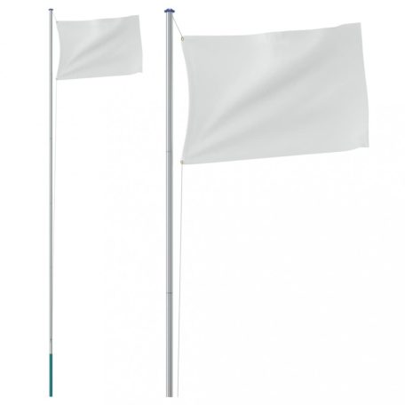Ezüstszínű alumínium moduláris zászlórúd 6,23 m (153562)
