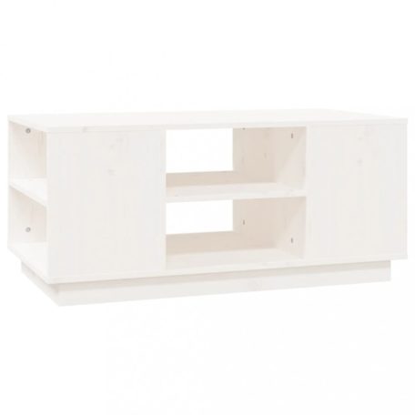 Fehér tömör fenyőfa dohányzóasztal 90 x 49 x 40,5 cm (814400)
