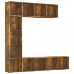   3 részes tölgyszínű szerelt fa könyv/TV-szekrény 180x30x180 cm (3152713)
