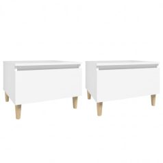 2 db fehér szerelt fa kisasztal 50 x 46 x 35 cm (819501)