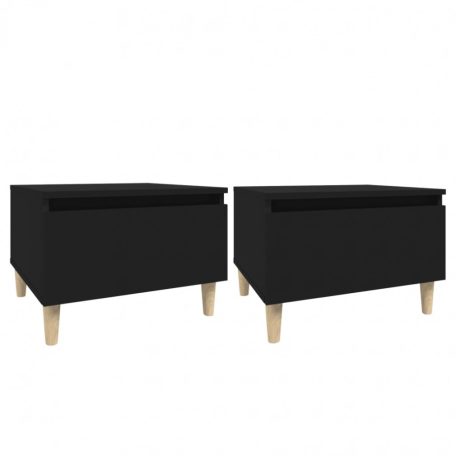 2 db fekete színű szerelt fa kisasztal 50 x 46 x 35 cm (819503)
