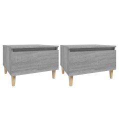   2 db szürke sonoma színű szerelt fa kisasztal 50x46x35 cm (819513)