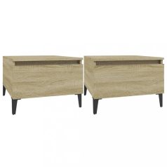   2 db sonoma-tölgyszínű szerelt fa kisasztal 50x46x35 cm (819523)