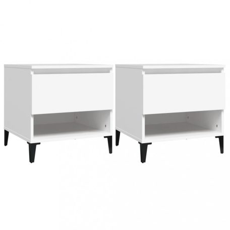 2 db fehér szerelt fa kisasztal 50 x 46 x 50 cm (819549)