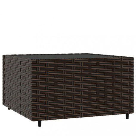 Barna polyrattan négyzet alakú kerti dohányzóasztal 50x50x30 cm (319858)