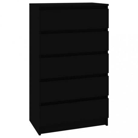 Fekete szerelt fa fiókos szekrény 60 x 36 x 103 cm (823017)