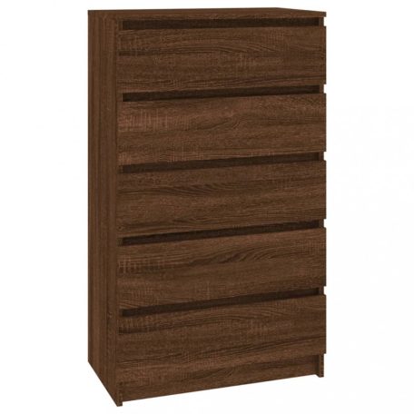 Barna tölgy szerelt fa fiókos szekrény 60 x 36 x 103 cm (823023)