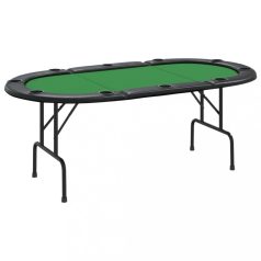   Zöld összecsukható pókerasztal 10 játékosnak 206 x 106 x 75 cm (80402)