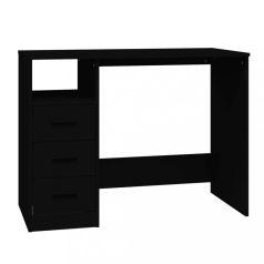   Fekete szerelt fa íróasztal fiókokkal 102 x 50 x 76 cm (823033)