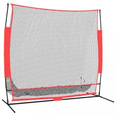   Hordozható fekete/piros poliészter baseballháló 215x107x216 cm (93746)