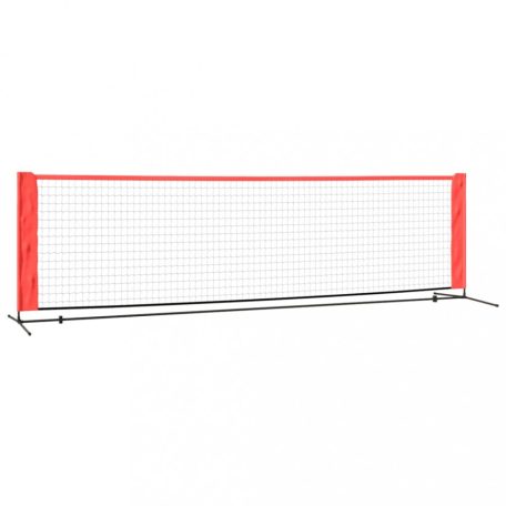 Fekete és piros poliészter teniszháló 300x100x87 cm (93756)