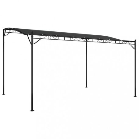 Antracitszürke szövet és acél pavilon 4 x 3 m 180 g/m² (362395)