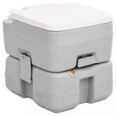 Szürke-fehér HDPE hordozható kemping WC 15+10 L (154407)