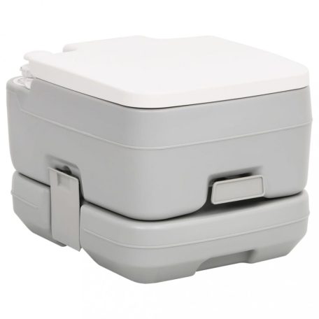 Szürke-fehér HDPE hordozható kemping WC 10+10 L (154408)