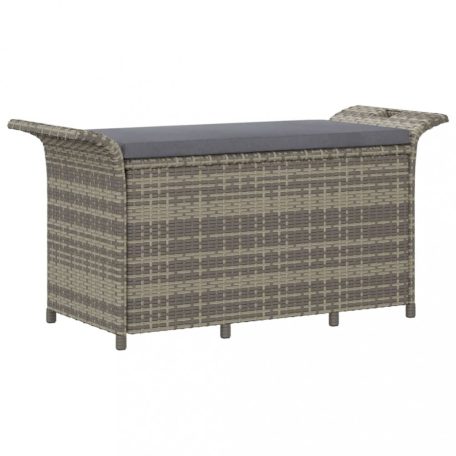 Barna polyrattan kerti pad párnával 116 x 46 x 57 cm