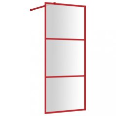 Piros zuhanyfal átlátszó esg üveggel 80 x 195 cm