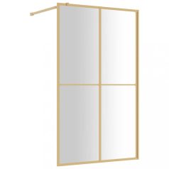 Aranyszínű zuhanyfal átlátszó esg üveggel 118 x 195 cm