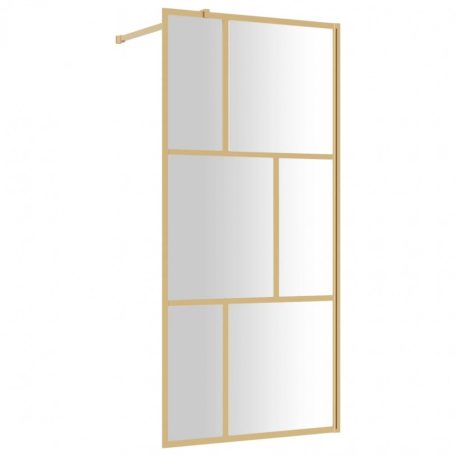 Aranyszínű zuhanyfal átlátszó esg üveggel 80 x 195 cm