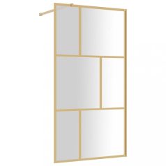 Aranyszínű zuhanyfal átlátszó esg üveggel 100 x 195 cm
